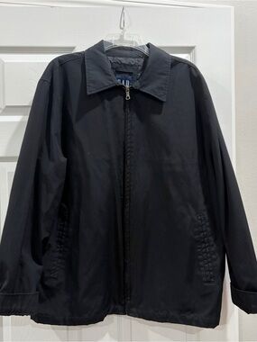GAP Men's Black Bomber-Style Zip Jacket
